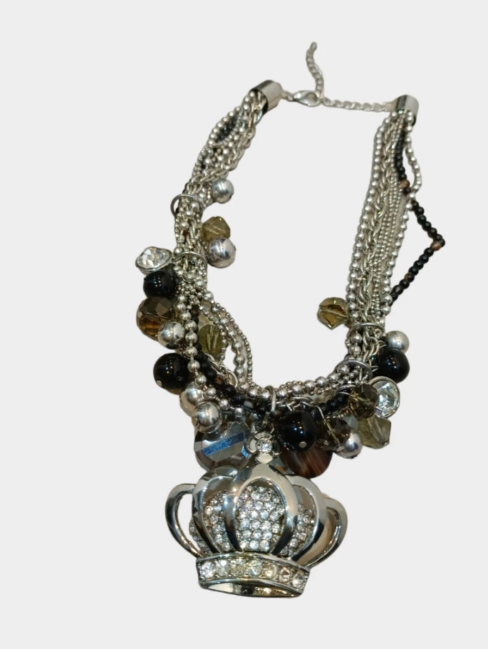 Ina B. Designs Elegant Crafted Crown Necklace