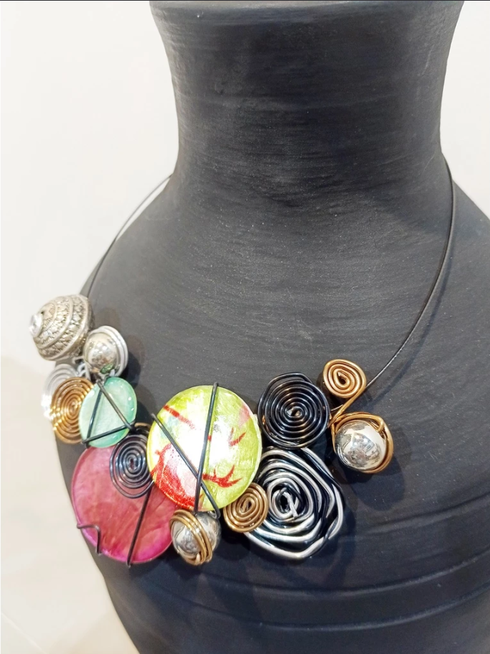 Ina B. Designs Synthetic Quartz Crystals with Intricate Fashionable Necklace