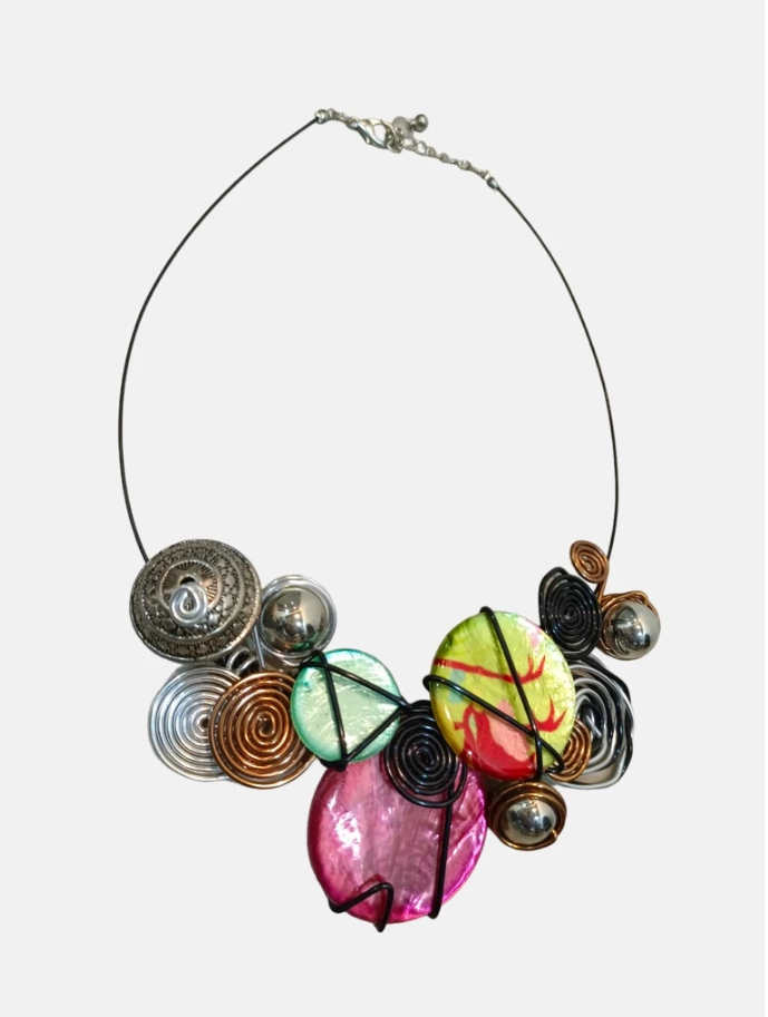 Ina B. Designs Synthetic Quartz Crystals with Intricate Fashionable Necklace