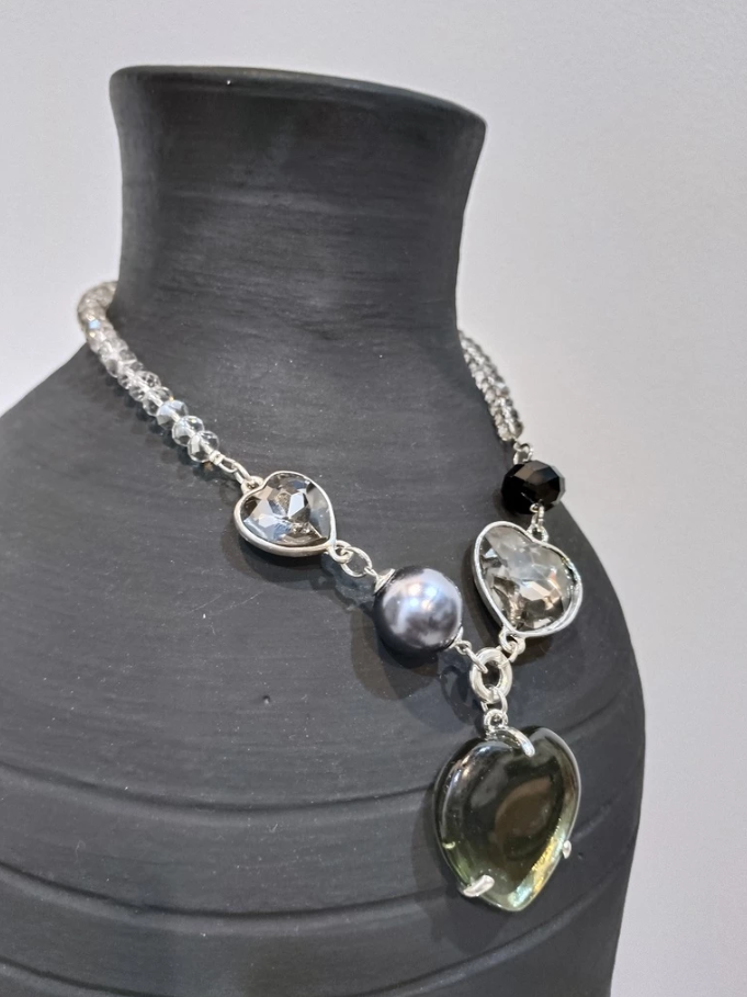 Ina B. Designs Elegant Synthetic Quartz Crystals with Intricate Fashionable Necklace